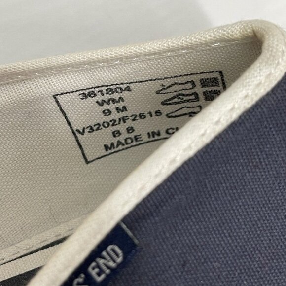 Lands End Womens Blue Slip On Loafer Canvas Comfort Flats 361804 Sz 9M - Picture 2 of 11